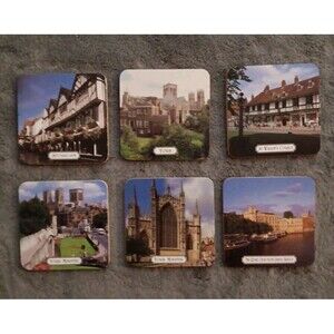 6 John Hinde Corked Backed Coasters. Historic York Scenes.